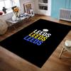 "Leeds Themed Design with White Rose" Non-slip rug suitable for living room and bedroom sofas