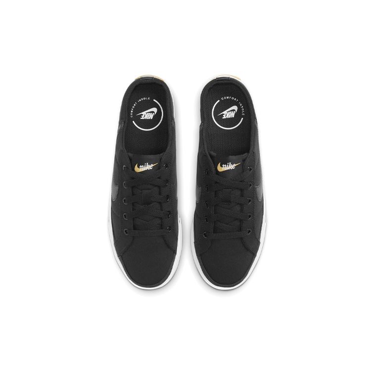 Nike Черные женские кроссовки Court Legacy Mule, белая резинка, светло-коричневые DB3970-001