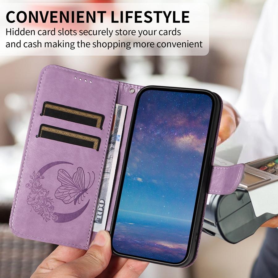 Чехол для телефона Motorola Moto G15 G35 G55 G75 G85 G24 G34 G54 G32 G73 G13 Edge из кожи с тиснением, 50 отделений для карт, чехол-кошелек с ремешком