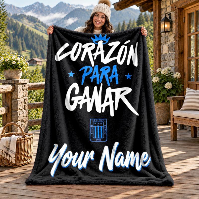 Alianza Lima Custom Name Flannel Blanket Personalized Soft Warm Plush Throw Blanket Customized Gift for Family Friends