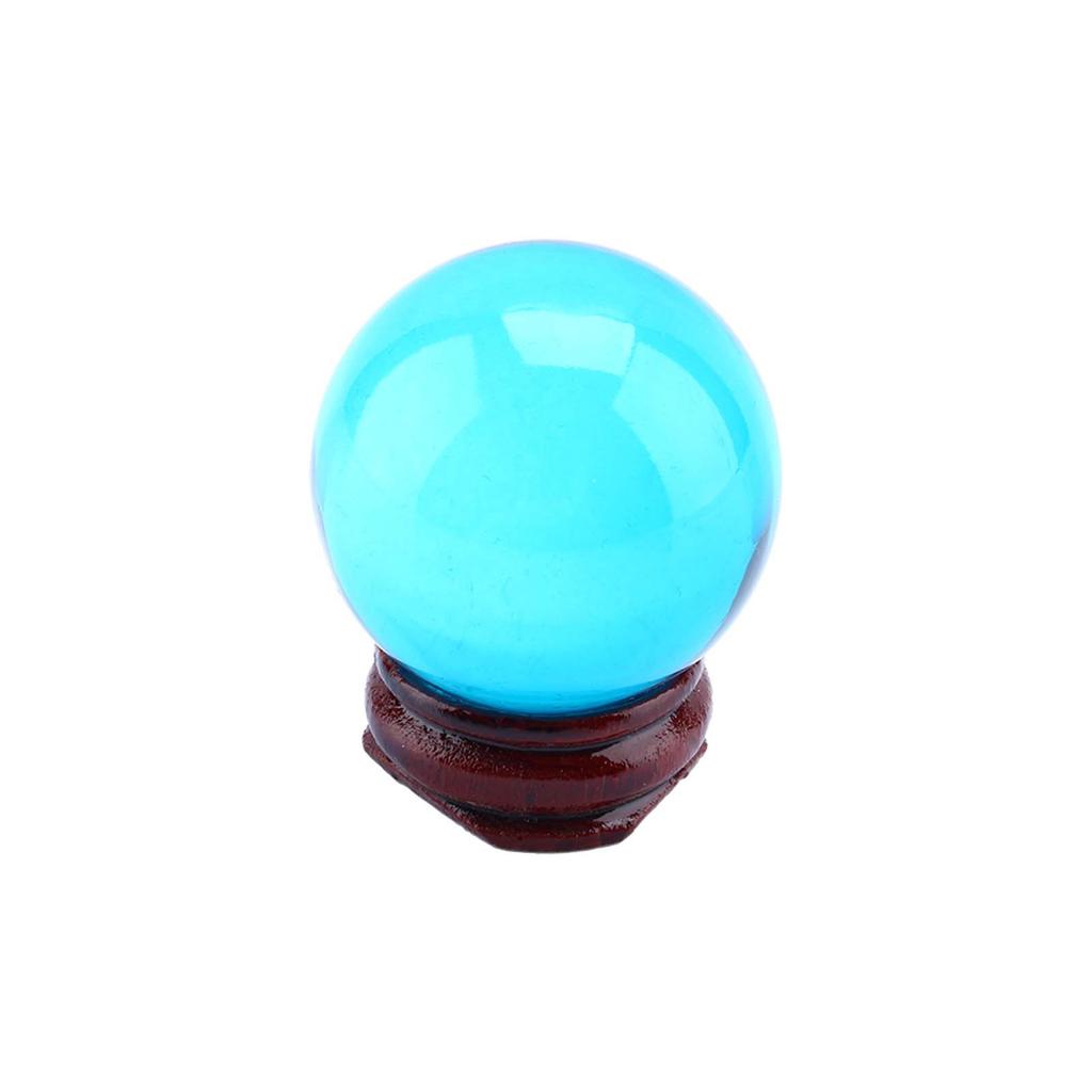Asian Rare Natural Royal Blue Quartz Crystal Healing Ball Sphere 40mm with Stand
