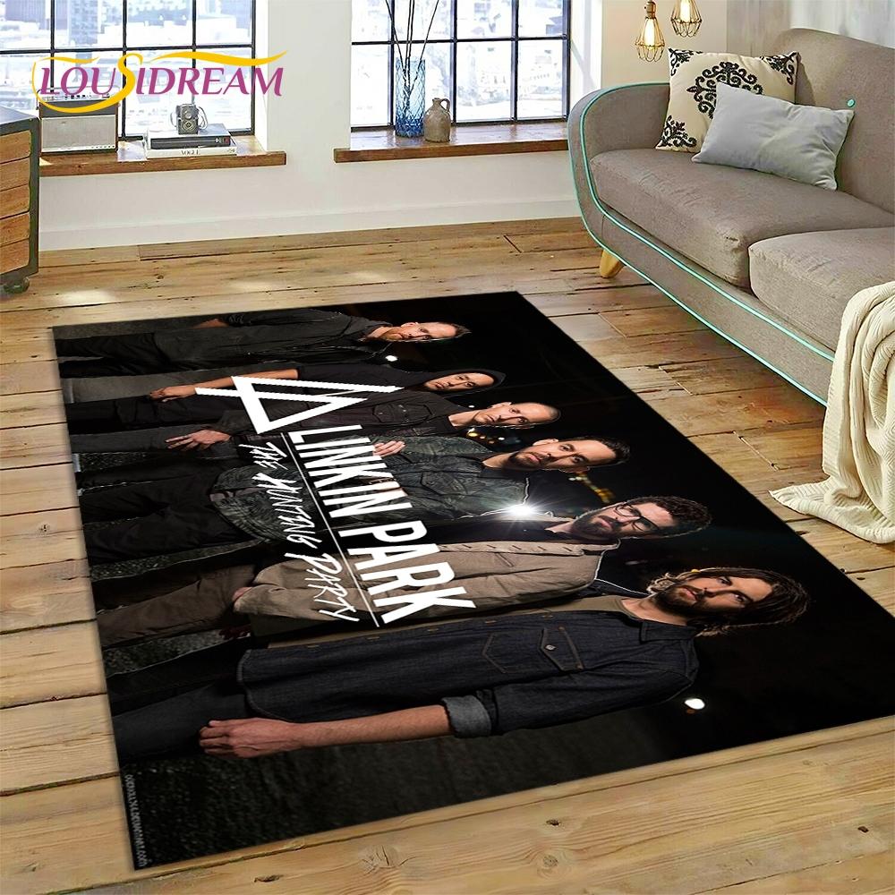 3D Retro Rock Band 3D L-Linkin-Park Rug Carpet for Living Room Bedroom Home Decor,Floor Mat Non-slip Decoration for Sofa Doormat