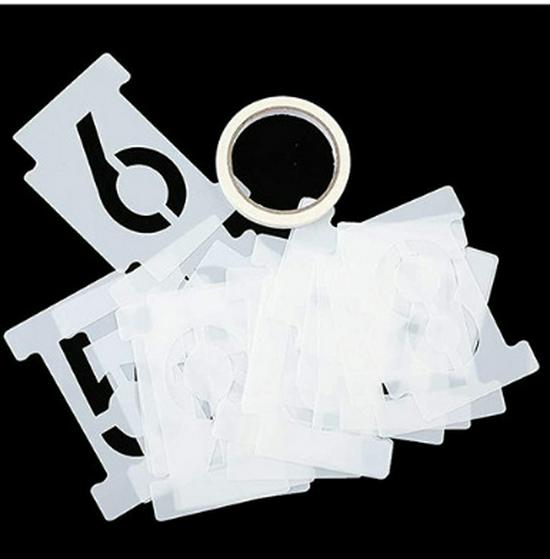 36-Piece Hollow Letter & Number Stencil Set for Graffiti & Door Plate Design