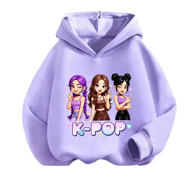 Детская ретро-толстовка в стиле аниме и K-Pop - с длинным рукавом, весенне-осенняя повседневная одежда для мальчиков и девочек
