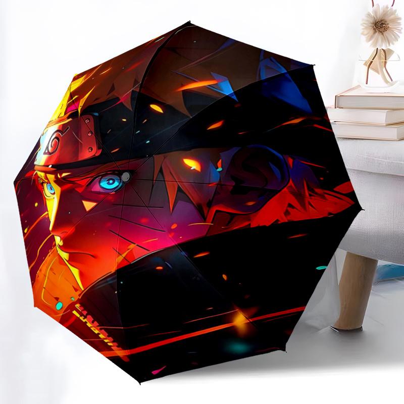 1pc Uzumaki Naruto Pattern Automatic Umbrella is Fashionable and Good-Looking, Suitable for Travel and Daily Use.J104