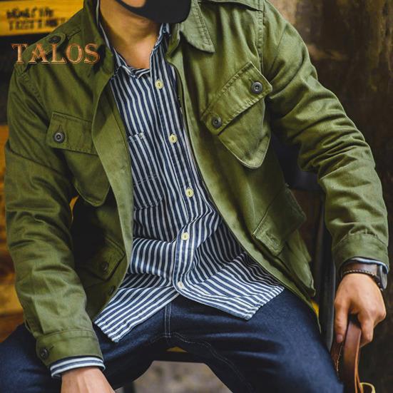 Мужское пальто-карго с лацканами, длинным рукавом, однотонная рабочая куртка с несколькими карманами, застежкой на пуговицы, осенняя повседневная верхняя одежда