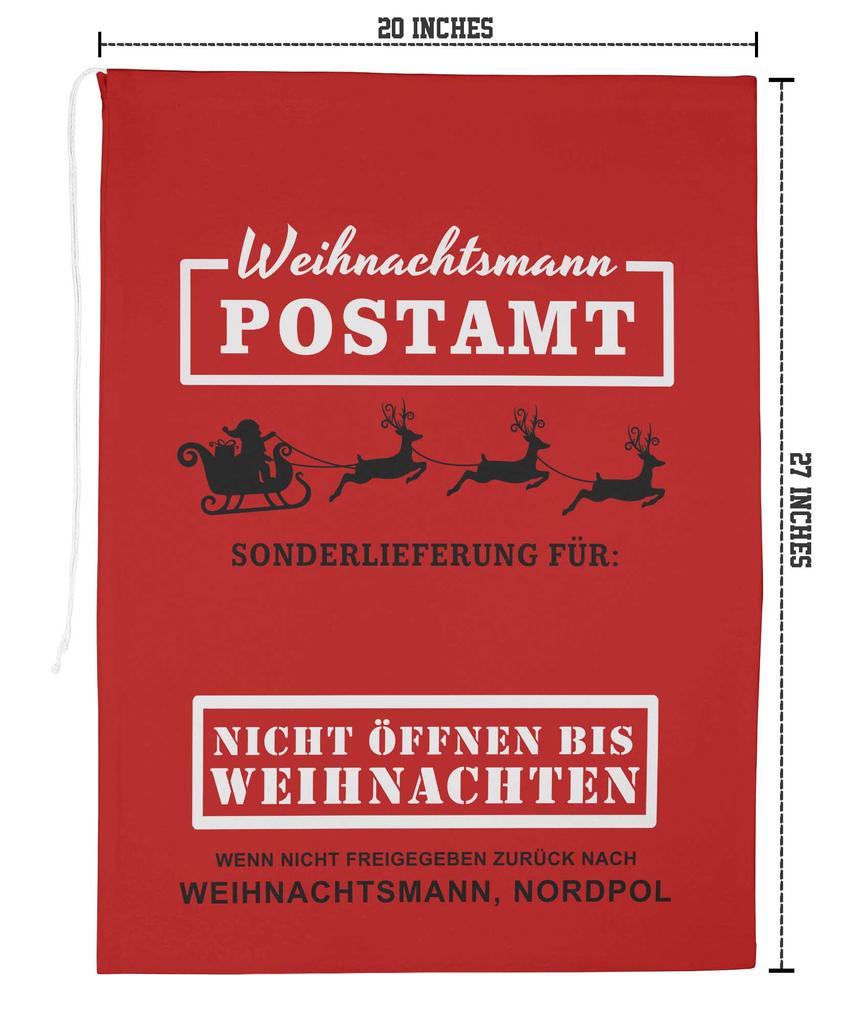 Printtoo 2 шт. Подарочный мешок Санты для детей, рождественские подарки, рождественский мешок, персонализированные сумки, большие 27x20 дюймов