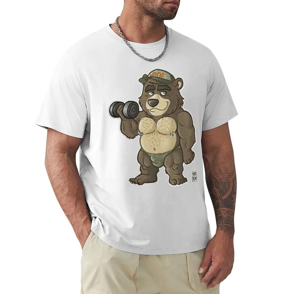 Повседневная футболка Thicc Bear Animals Strong Wildlife Футболка Harajuku с коротким рукавом Футболка с графикой из 100% хлопка