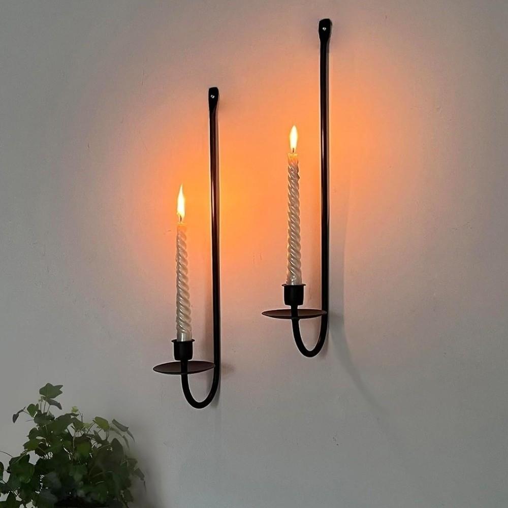 L-Shape Candlestick Holder Minimalism Metal Candle Sconce Party Prop Candle Stand Wedding Party