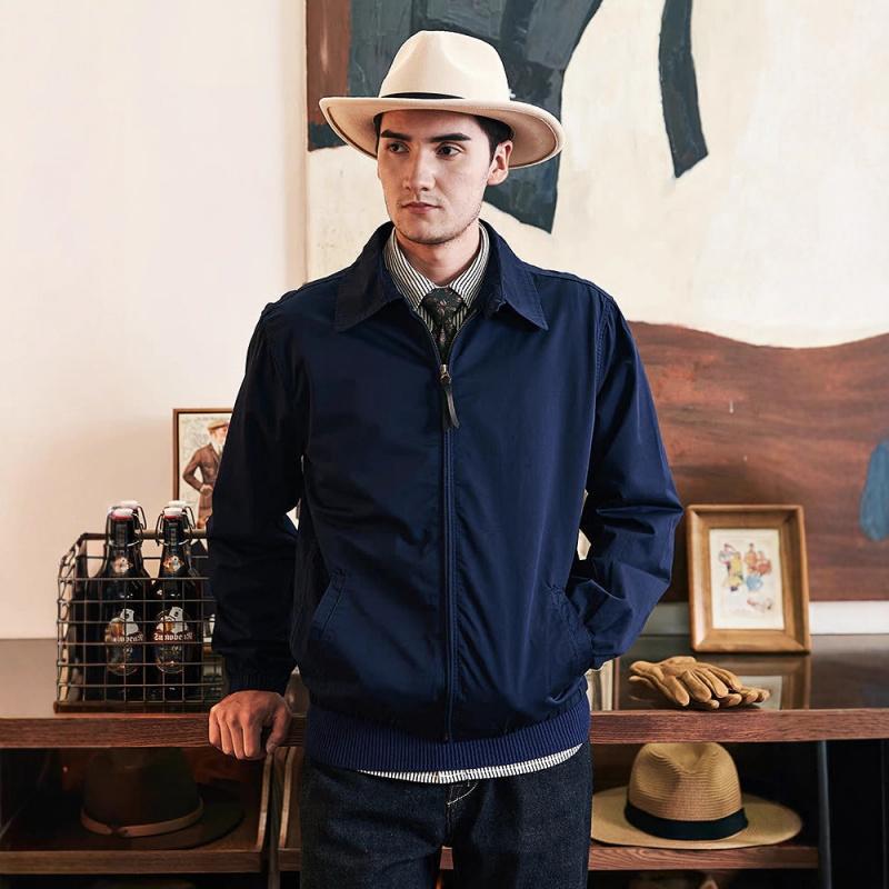 Men's flight jacket, cotton-padded jacket, American high street style, collared coat, high-end short padded baseball jacket, stylish and cool cotton