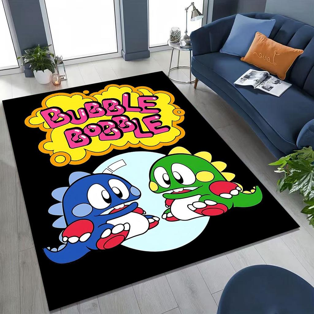 3D Ретро Игра Bubble Bobble Мультяшный Игровой Ковер для Спальни Гостиной Дивана Домашний Дверной Коврик Декор, Большой Детский Игровой Нескользящий Напольный Коврик