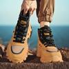 Мужские массивные ботинки для пустыни, осенние повседневные высокие ботинки для походов и тренировок, новинка 2025 года, коричневые рабочие ботинки в британском стиле в стиле ретро