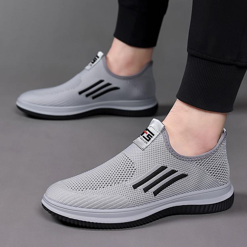 Men's Spring Autumn Casual Shoes Breathable Lightweight Sport Sneakers Easy Wear Middle Age and Elderly Walking Comfortable