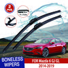For Mazda 6 GJ GL 2014-2019 Car Windshield Wiper U-type Soft Rubber Frameless Bracketless HD Car Wipers 24"+18"