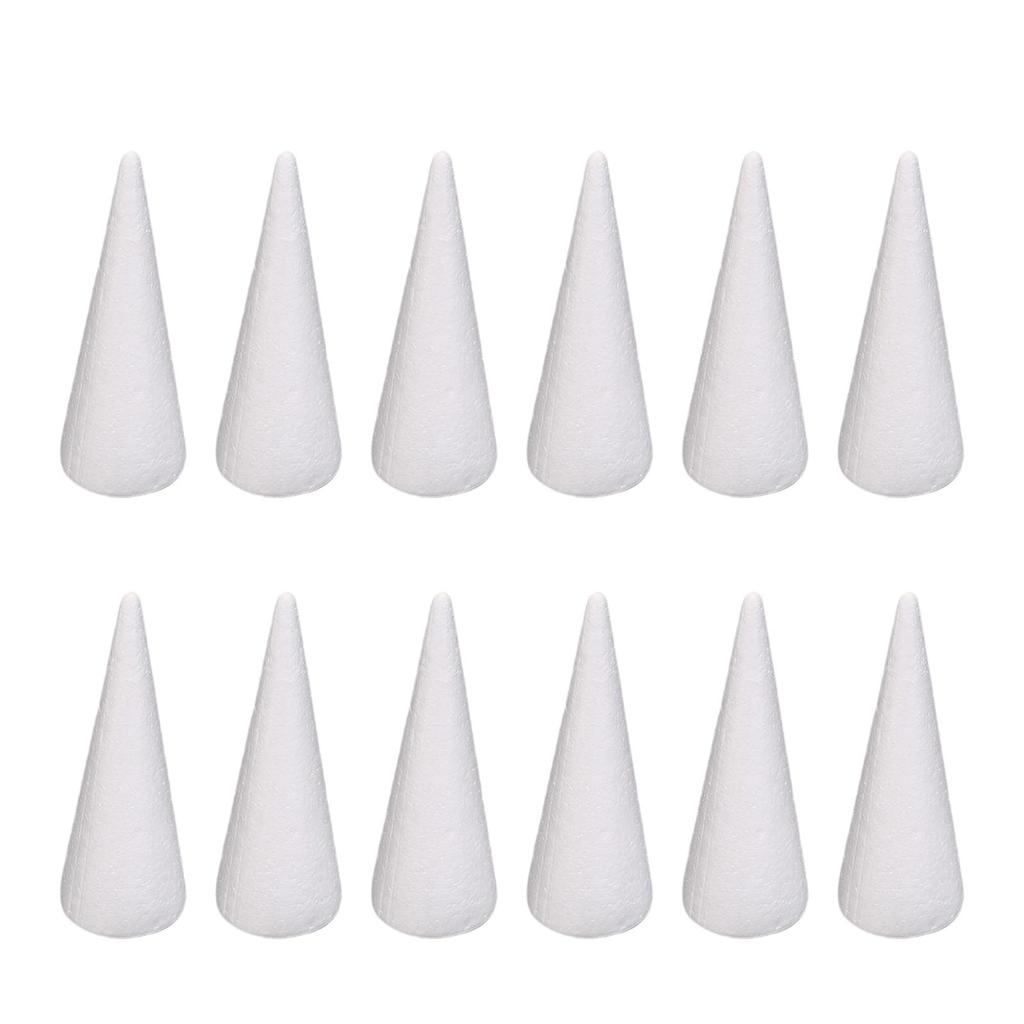 12 Cones for Crafting, Christmas Tree Projects, Polystyrene Weddings, Children, Kids,