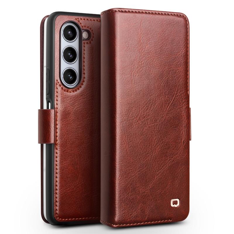 Qialino Premium Genuine Leather Phone Case For Samsung Galaxy Z Fold8 Fold7 Fold6 Fold 8 7 6 5 4 5G Card Slot Wallet Cover Cases