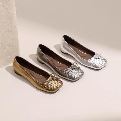 2025 новые яркие модные универсальные туфли Мэри Джейн весна и осень бант удобная плоская подошва женские туфли-лодочки с мелким вырезом