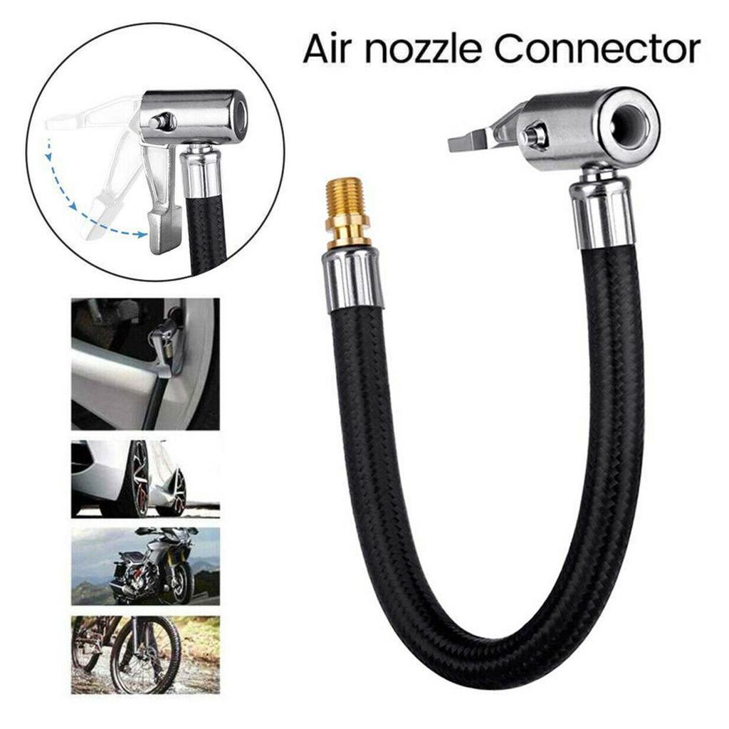 10cm Car Tire Inflator Hose Inflatable Air Pump Extension Tyre Connection Tube Air Chuck Adapter Locking Twist F5o6