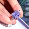 New Inlaid Hearts And Arrows Zircon Princess Ring Female Engagement Wedding Party Ring Jewelry Gift