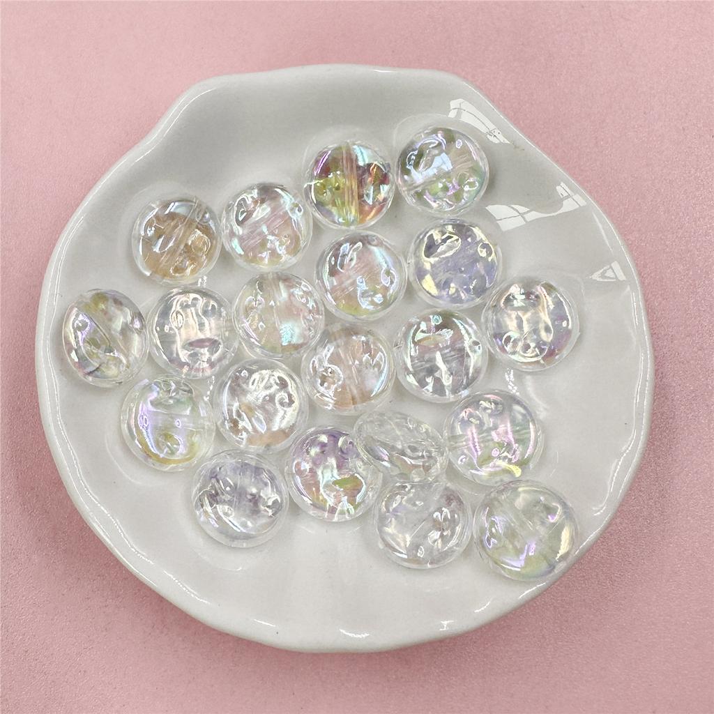 High Quality Mobile Phone Chain DIY Handmade Materials DIY Bracelet Multi-cut Round Loose Button Beads 12mm Acrylic Solid Color 20pcs