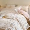Роскошный комплект постельного белья из 100% длинноволокнистого хлопка, 4 предмета, вышитая пододеяльник из 100% хлопка с простыней, ультрамягкий и гладкий для сна без одежды