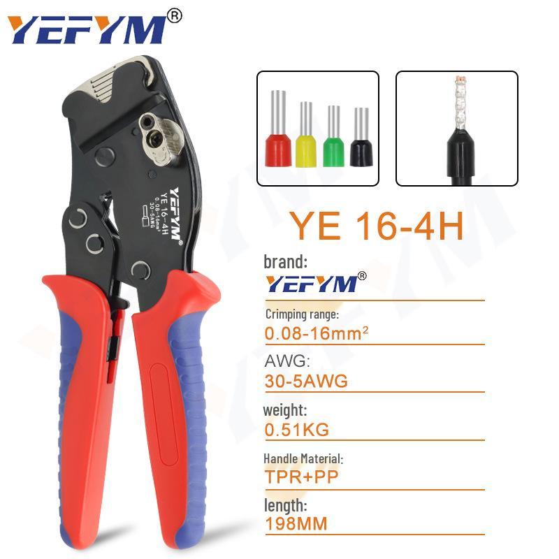 YEFYM 16-4H Ручной регулируемый обжимной инструмент для наконечников, диапазон 0,08-16 мм²