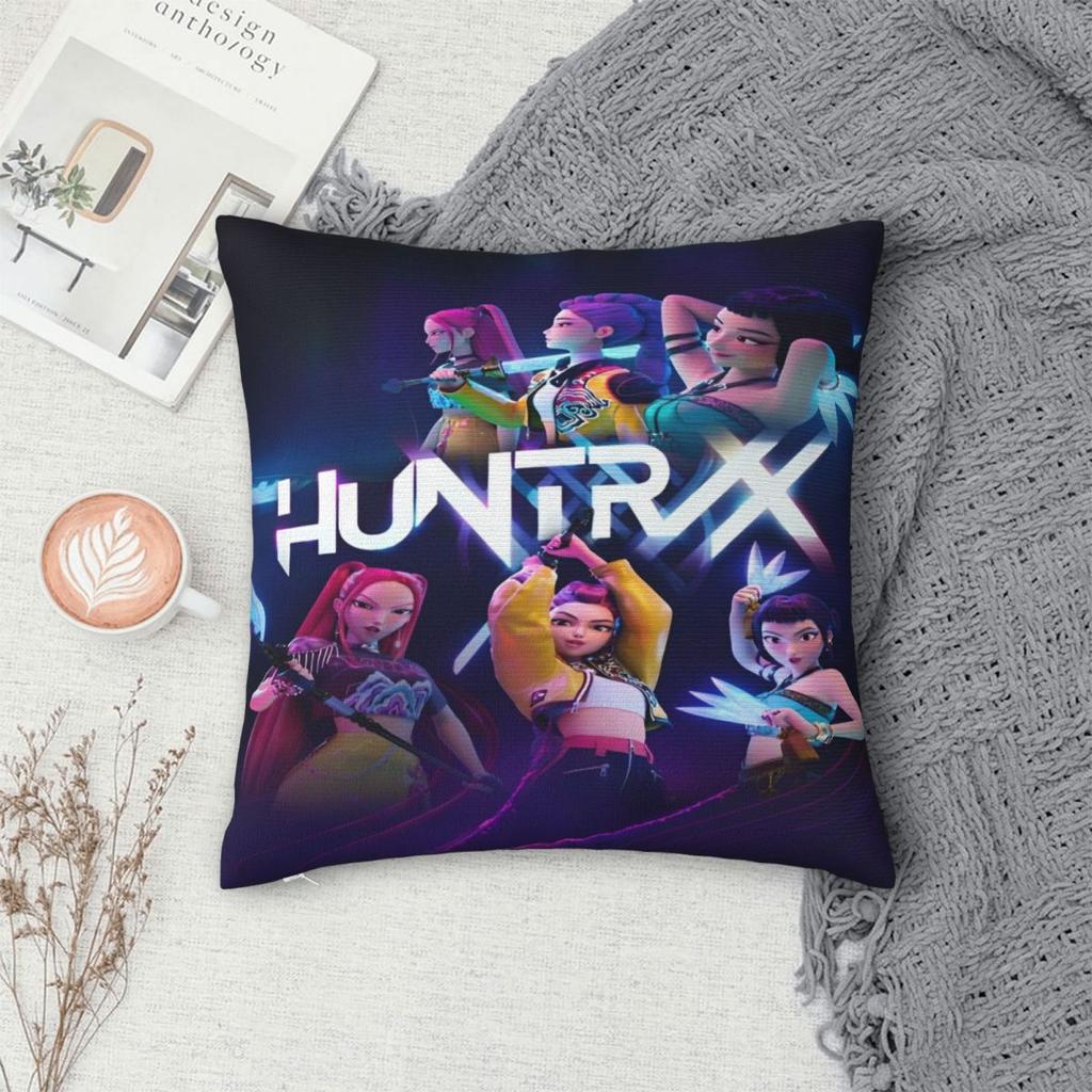 Huntrix K-pop Охотники на демонов Печатная наволочка Чехол для подушки Наволочки Y2K Декор для дивана Молния Несколько размеров