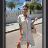 Dress European and American women's summer new hot-selling medium and long shirt skirt women