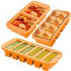 2/4/6 Grid Silicone Freezer Molds With Lids Easy Meal Prep Container Silicone Freezer Trays With Lid For Food, Soup, Desserts