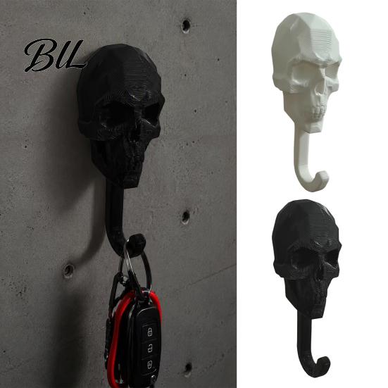 Creative Towel Hook 2Pcs 3D Printed Skull Wall Hook, Gothic Dark Mounted Hanger, Geometric Personalized Pendant Key Hat Storage for Bathroom Entryway