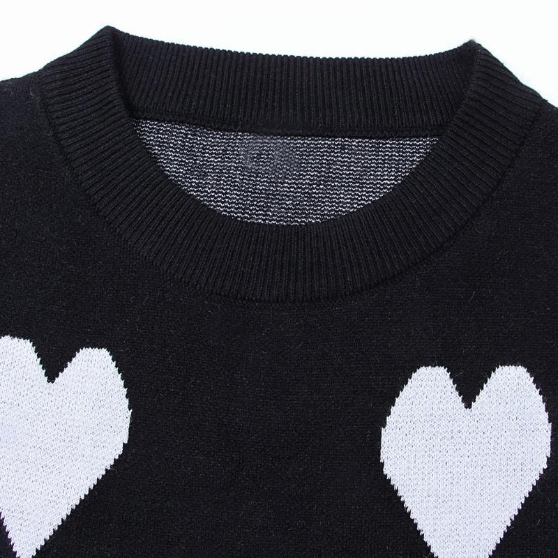 Women's Autumn and Winter Loose Love Crewneck Pullover Knit Sweater