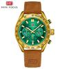 MINI FOCUS Men’s Watch Choice Collection Multifunctional Casual Leather Strap Complete Calendar Business Quartz Watches 0403G