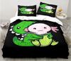 Cute Kawaii Axolotl Art Christmas Navidad Gift King Twin Double Child Customized Bedding Set Duvet Cover with Pillowcase 3 Piece