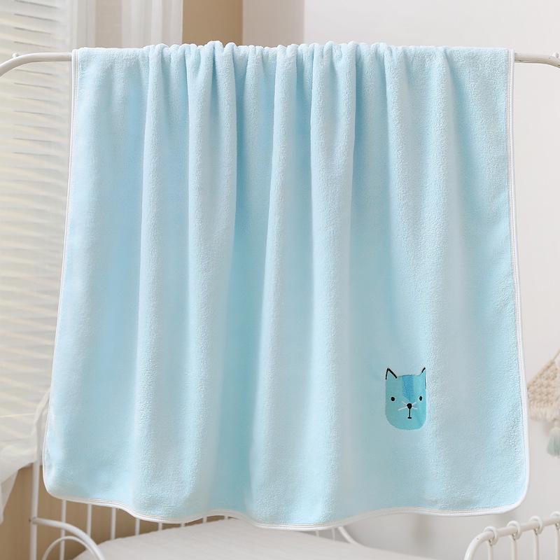 Детское быстросохнущее, впитывающее воду, толстое коралловое флисовое одеяло и банное полотенце с вышивкой - большое, не линяет.