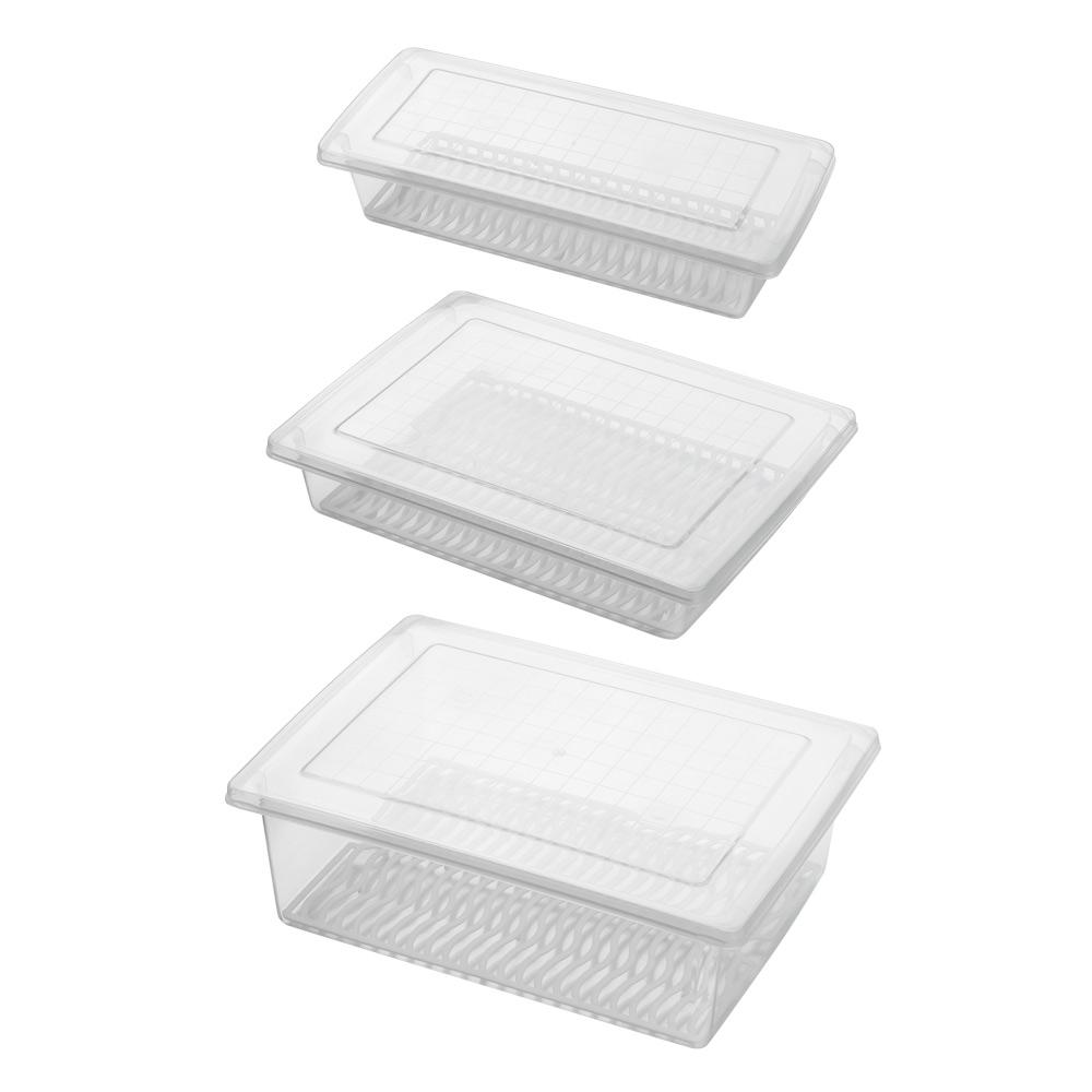 Meat Fridge Seal Pack Refrigerator Organizer Drain Storage Box Freezing Food Drainage Container