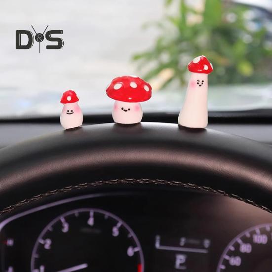 7 шт. грибовидный автомобильный приборный щиток, зеркало заднего вида, фигурка гриба, украшение для автомобиля, милые аксессуары для салона автомобиля