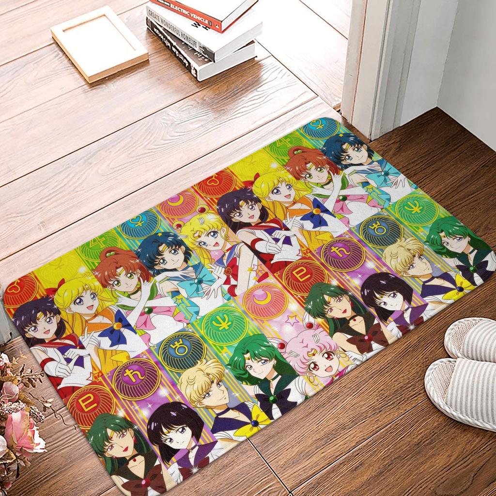 Anime Sailors Moons Luna Cat Doormat Non-Slip Entrance Bath Kitchen Floor Door Mat Bedroom Balcony Carpet Rug