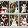 Christmas Window Stickers Cartoon Santa Claus Snowman Xmas Tree Glass Wall Sticker Merry Christmas Decoration for Home