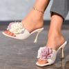 Fashion 2025 New Shoes Female Open Toe Women's Slippers Fashion Color Matching Floral Outdoor Dress Best Seller Plus Size High Heels