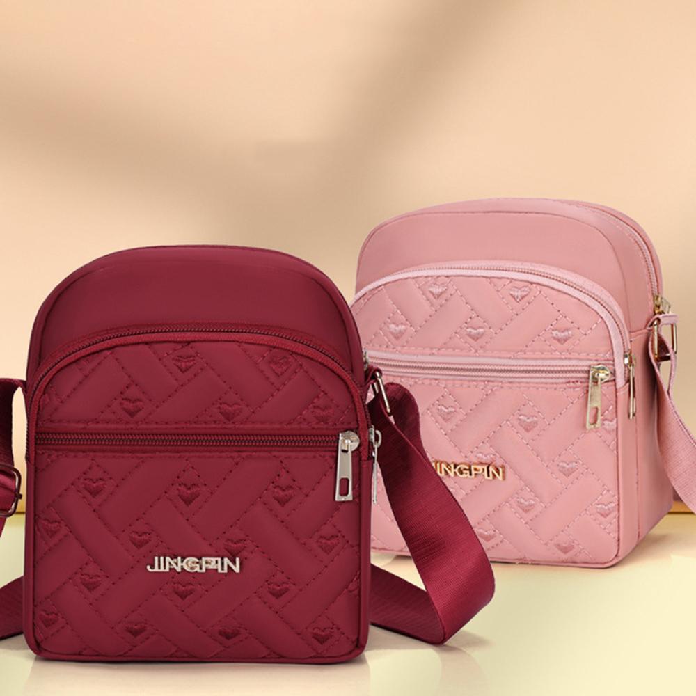 Women Crossbody Small Square Bag Female Girls Canvas Bag Student Shoulder Messenger Bag Woman Multi Pocket Small Satchel