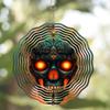 10 Inch Metal Hanging Skull Wind Chime with 360 Degree Rotating Hook No Battery Needed for Spring Summer Balcony Yard Decoration Gift