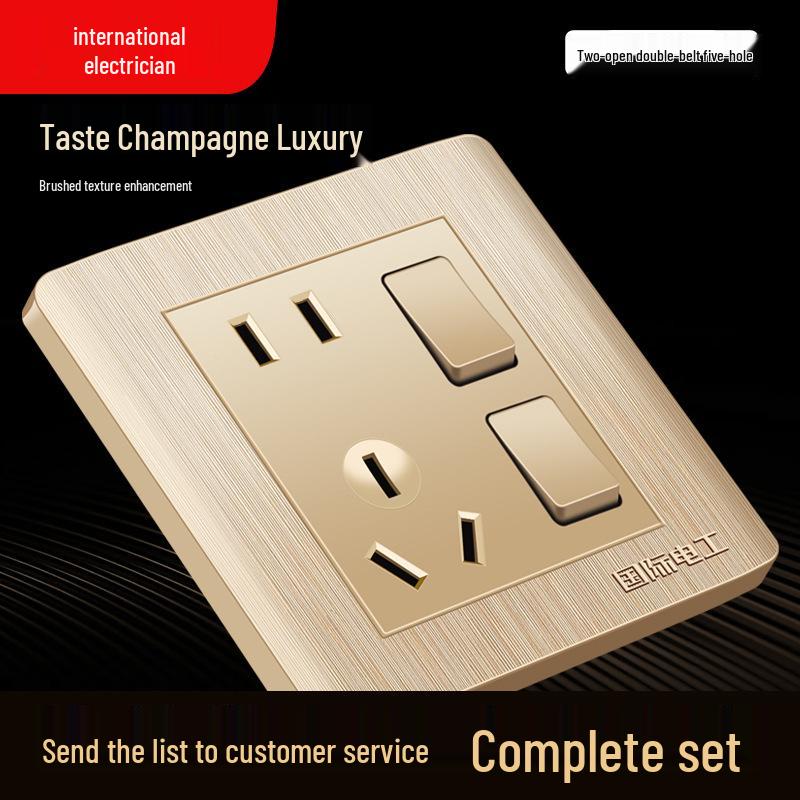 Встраиваемая настенная панель выключателя и розетки типа 86 с USB и многоконтактными силовыми розетками