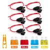 Car Fuse Holder 6 Pieces Waterproof Car Fuse Holder Truck Fuse Holder Standard Blade Fuse Holder With 8 Pieces Blade Fuses 2 X 5A 2 X 10A 2 X 15A 2 X