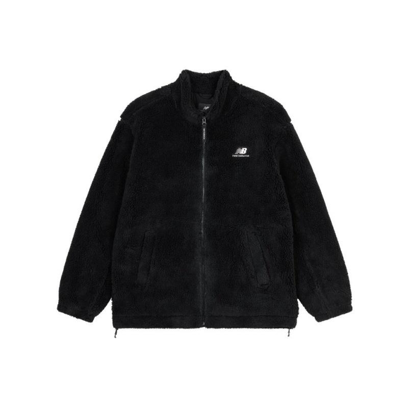 New Balance Logo Warm Winter Jacket Black (Unisex) Velvet Jackets MDD4N011 BK
