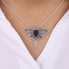 Amethyst Gemstone 925 Sterling Silver Jewelry Butterfly Pendant 1.2" For Women CP-31-3