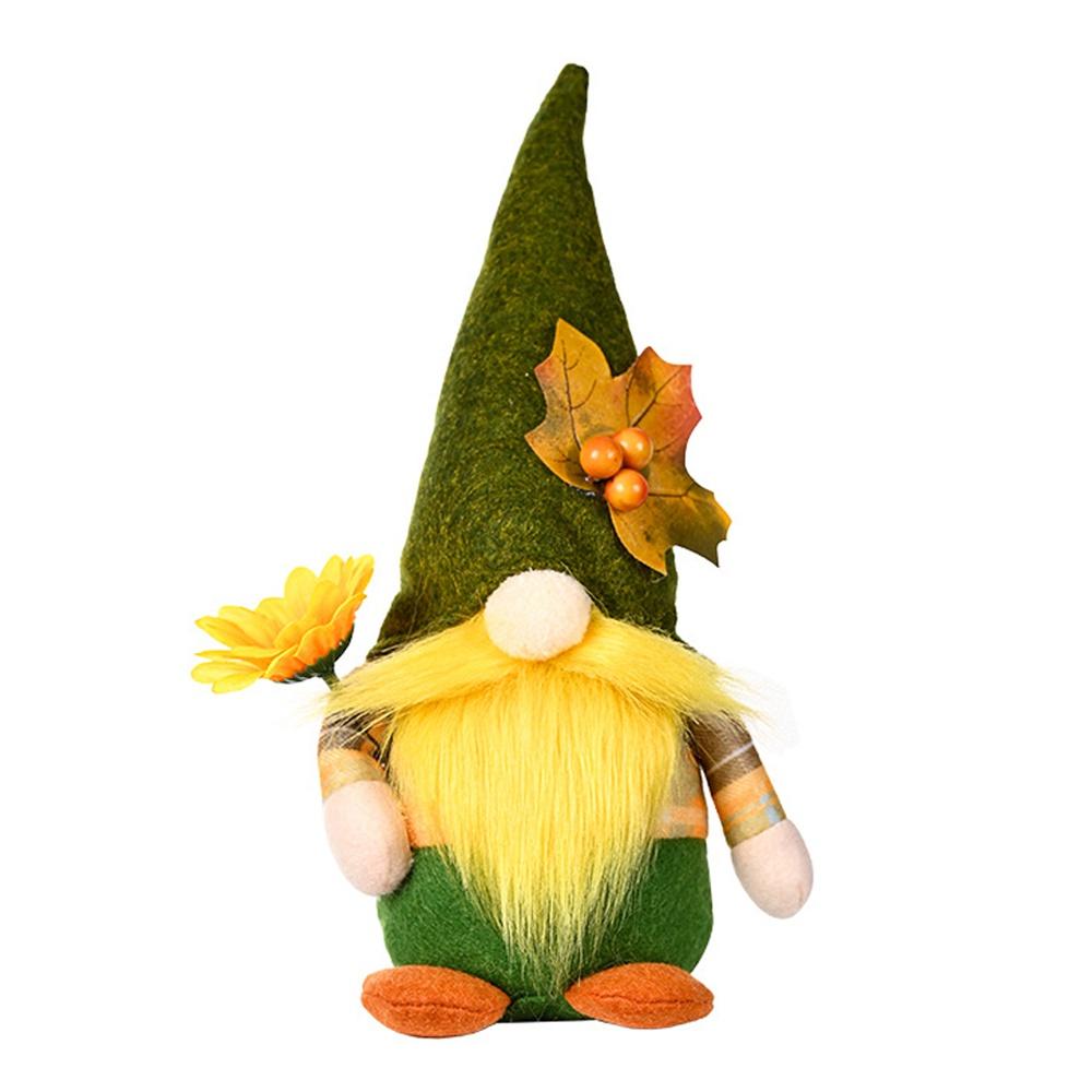 Christmas Gnome Ornaments Maple Leaf Sunflower Faceless Doll Autumn Harvest Season Festival Decor