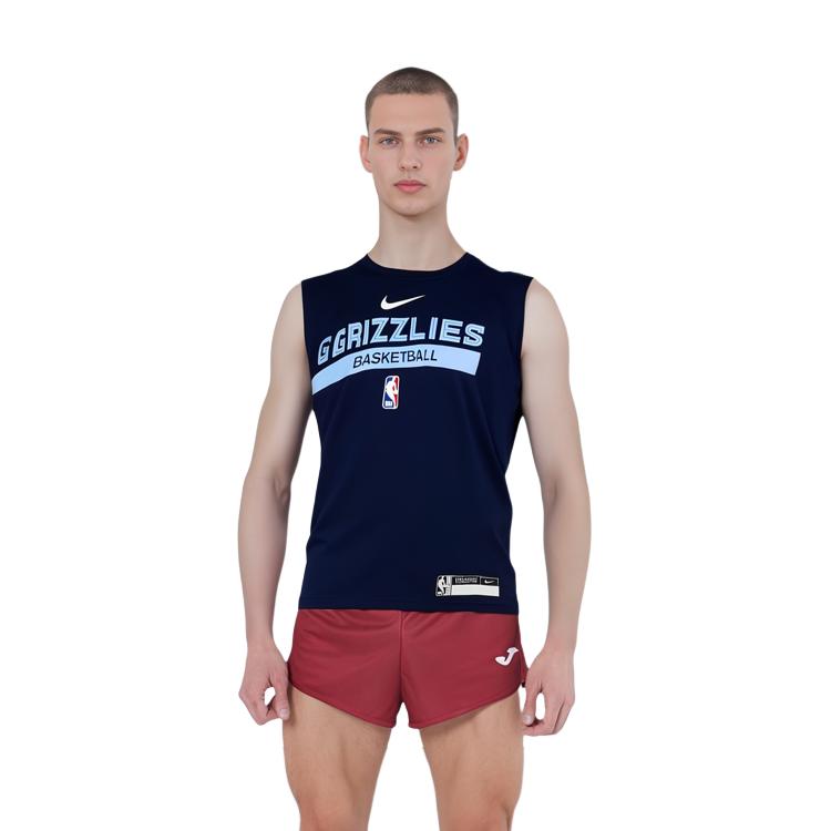 Nike Тренировочная футболка без рукавов Memphis Grizzlies Dri-Fit NBA, новая версия, мужские топы, темно-синие, FN5207-419