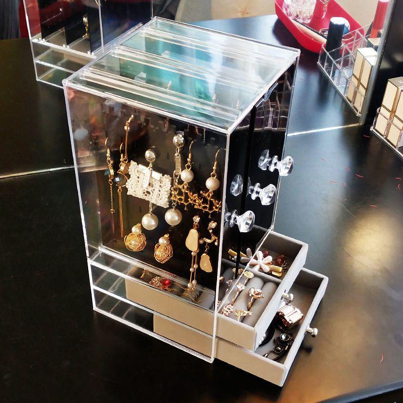 Акриловая прозрачная шкатулка для драгоценностей большой емкости