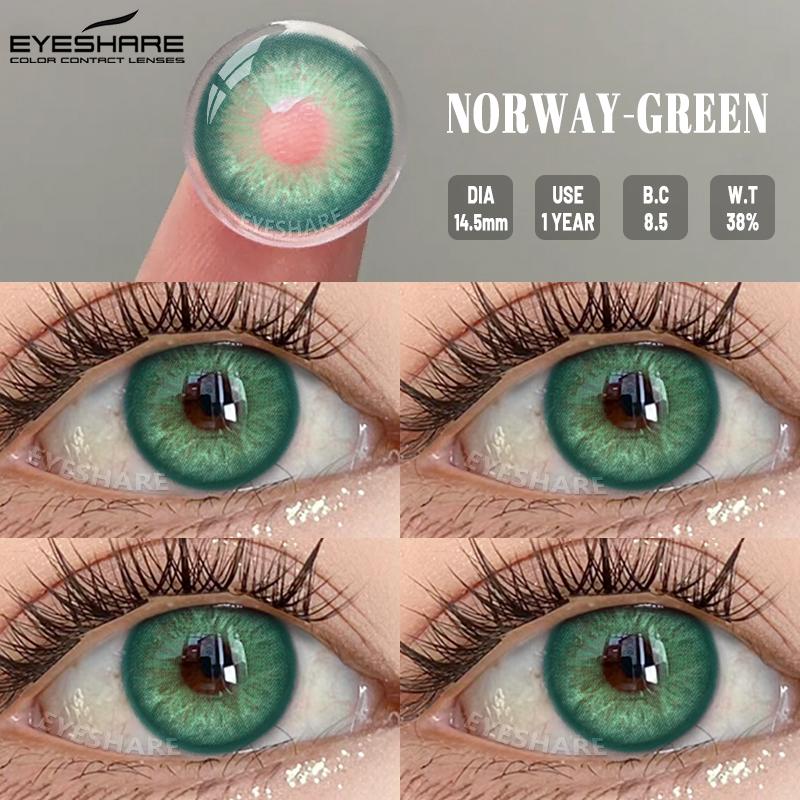 Eyeshare Natural Colored Contact Lenses Green Eye Gray Contact Gray Lenses Green Eye Lens Beautiful Pupils Colored Contacts