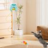 Automatic Lift Cat Teaser Wand with Feathers and Bell Electric Rotating Hanging Toy for Cats Interactive Self Play Fun Activity for Indoor Pets